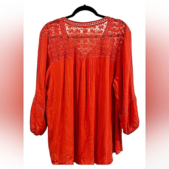 STUDIO BURNT ORANGE BOHEMIAN STYLE BLOUSE EUC SIZE XL - Picture 2 of 5